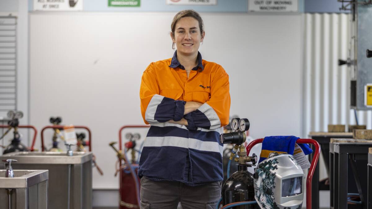 Alexandra Hills TAFE's latest Women in Welding program is helping ladies like Emily McShannon enter male-dominated industries. Picture supplied.