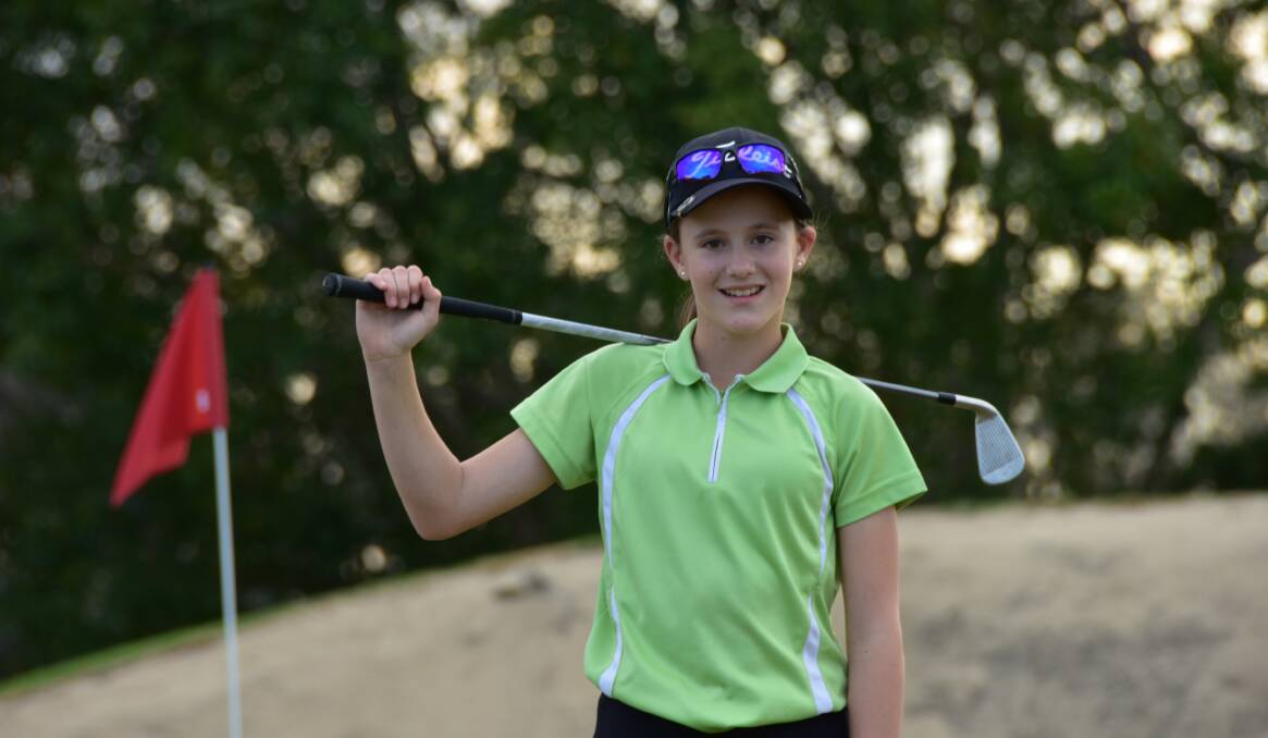PRODIGY: Lilli-J all smiles on the greens at Carbrook where she won the Ladies Club Championship against much older players. Photo: Jordan Crick. 