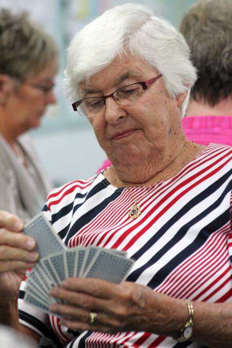Barbara Luxton, of Wellington Point, focuses on her next move.