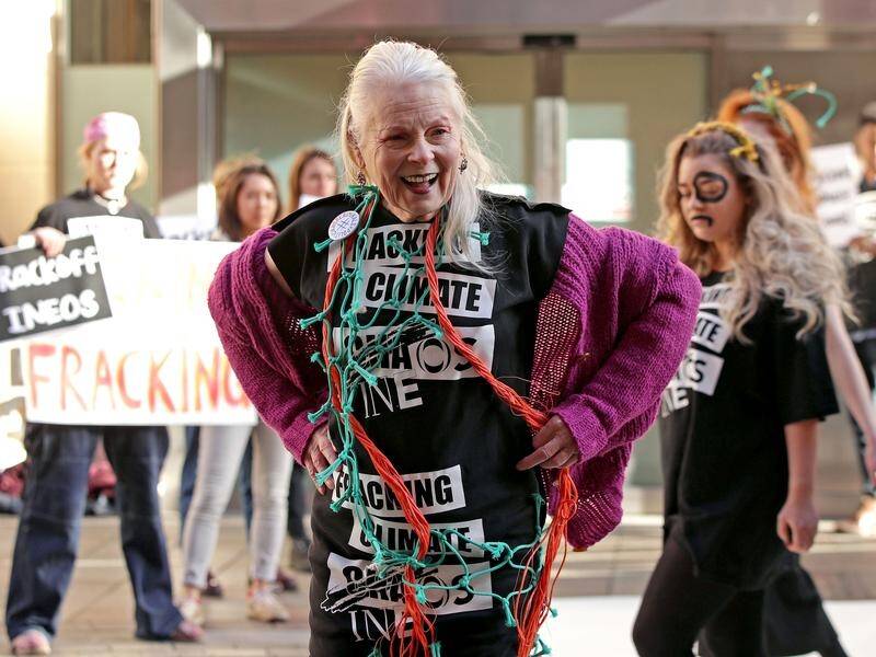 Westwood's catwalk models join protest